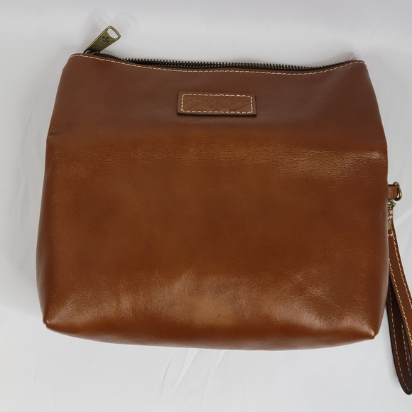 Patricia Nash Valerie Fold Over Wristlet Brown Leather Purse Clutch has strap - Picture 9 of 16